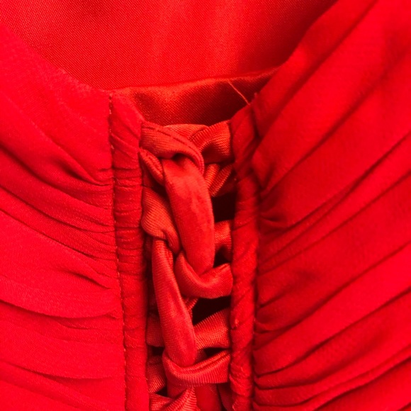 Allure bridals bridesmaids red off the shoulder - Picture 4 of 5